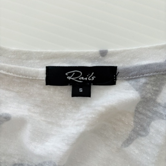 Rails Sami Camo Linen T Shirt Small Long Sleeve Stone - Picture 5 of 8